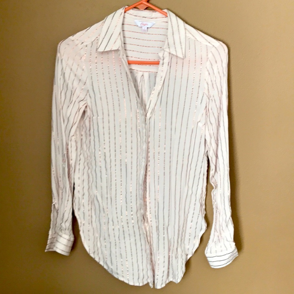 Candie’s good stripe button down top